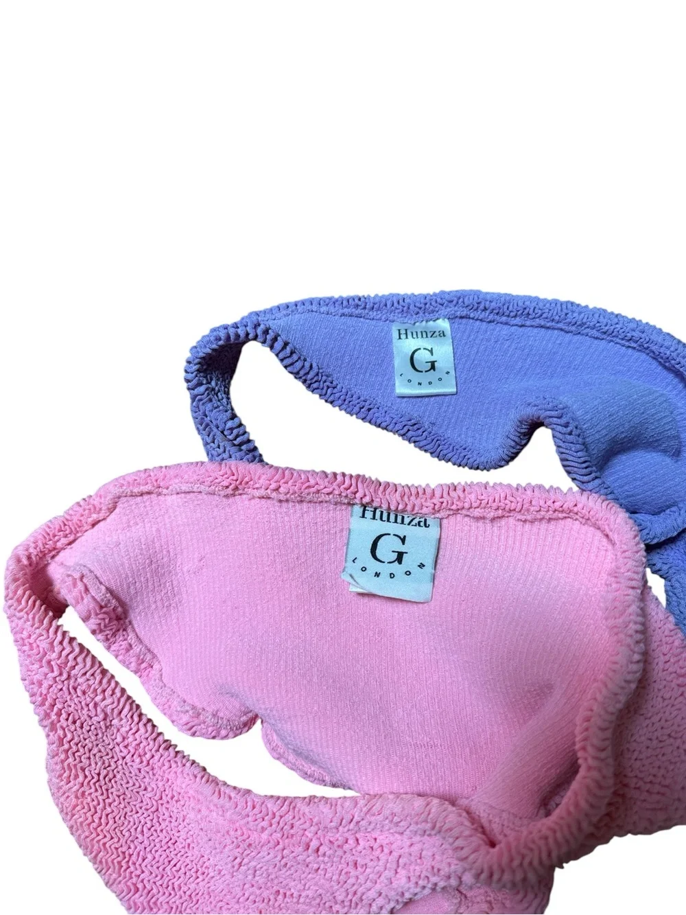 Hunza G Jean Duo Bikini Lilac Purple Bubblegum Pink Two Tone Set OS